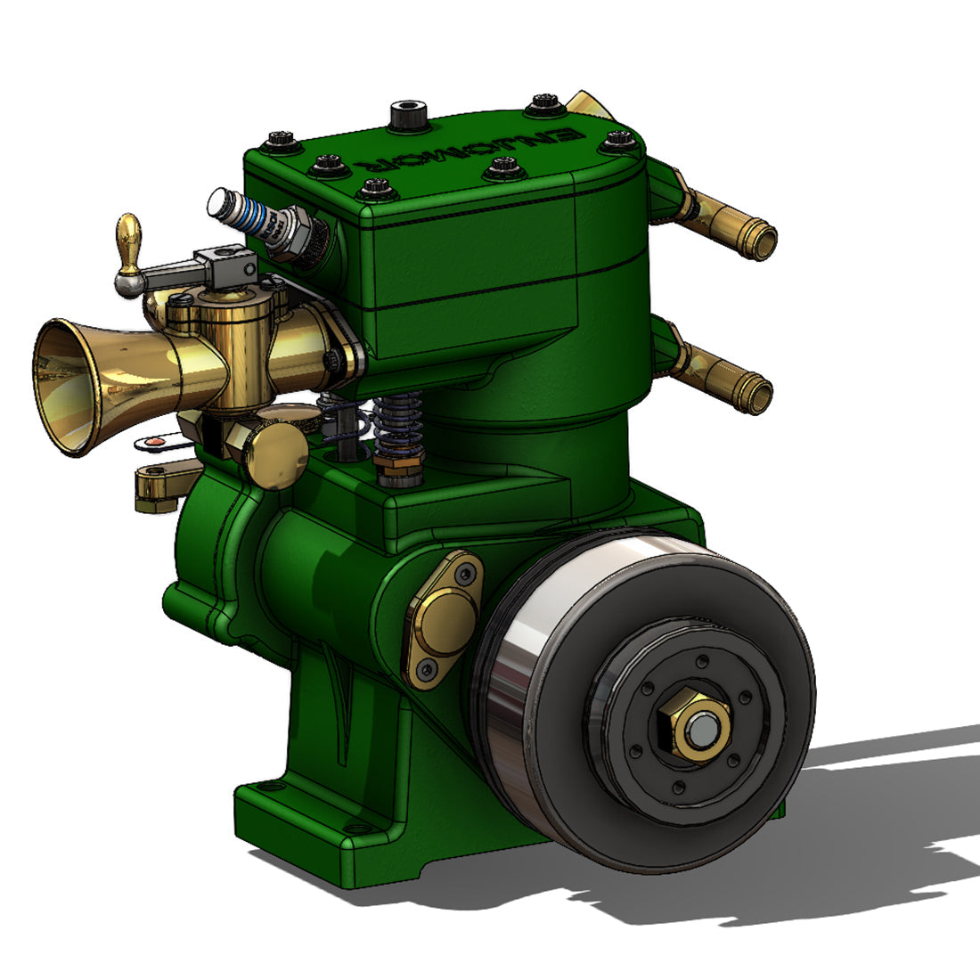 MUSA FV1A 7cc Vertical Single Cylinder Four-Stroke Gasoline Engine - Retro Flathead Design for Model Boats Engine Models Diyengmod