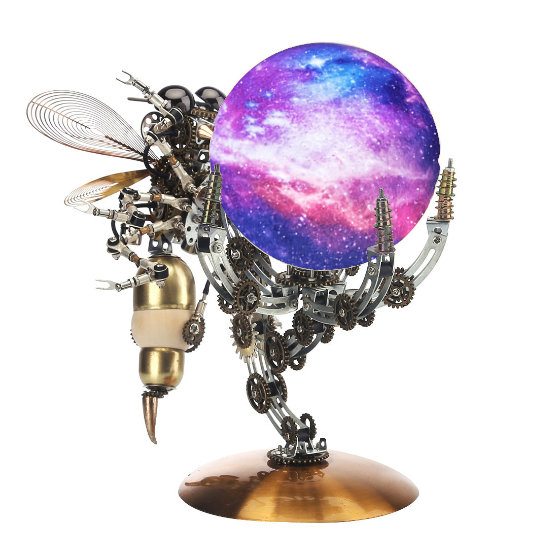 DIY 3D Steampunk Mechanical Wasp Puzzle Lamp with 16-Color Remote Control - 627PCS Home Decor Gift 3D Puzzle Model Kit Diyengmod Star light