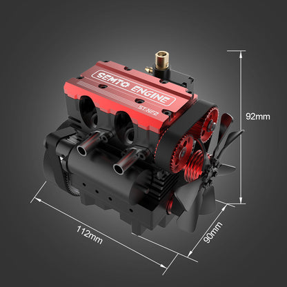 SEMTO ST-NF2 7cc SOHC Inline 2-Cylinder 4-Stroke Air-Cooled Nitro Engine Model Kit - Assemble Your Own Functional Engine RC Engine Diyengmod