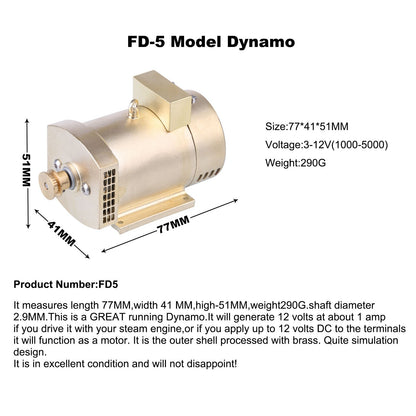 12V Compact Brass Motor for M12 M16 Steam and Internal Combustion Engine Models - DIY Engineering Modifications Accessories Diyengmod