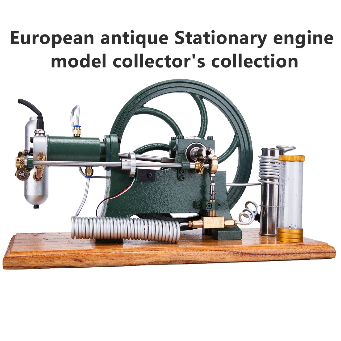 Vintage Inspired Horizontal Hot-Bulb Steam Engine Model with Water Cooling System - DiyEngMod