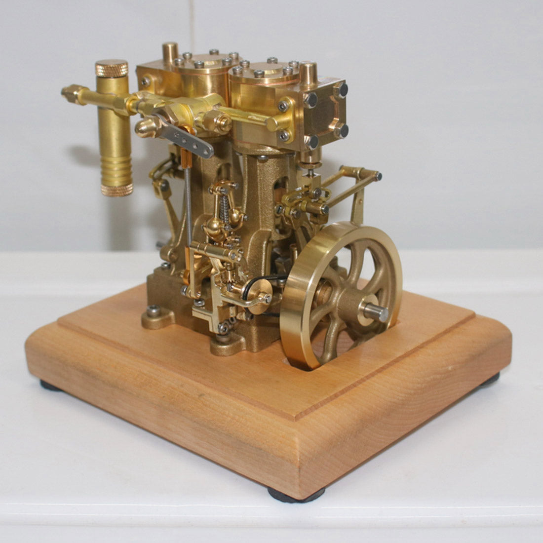 M30 Mini Retro Double-cylinder Steam Engine Model with Speed Reducer for Hobbyists Engine Models Diyengmod