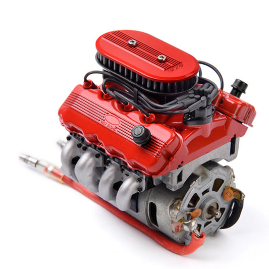 V8 Radiator Fan Motor Hood Assembly Kit for 1/10 Scale GRC 1976 F76 RC Car Engine Models Diyengmod Red