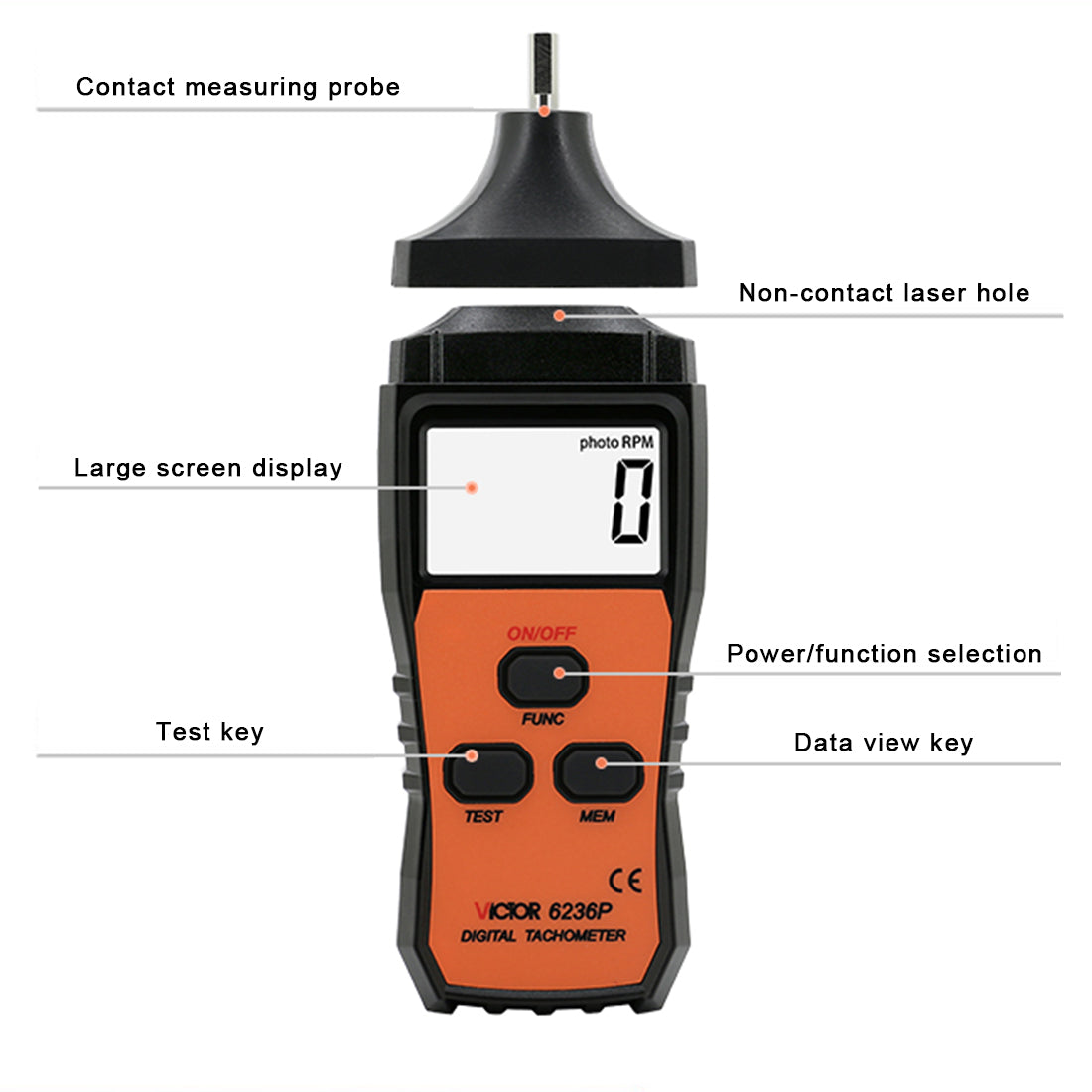 Precision Infrared Laser Tachometer with Contact and Non-Contact Measurement Features Accessories Diyengmod