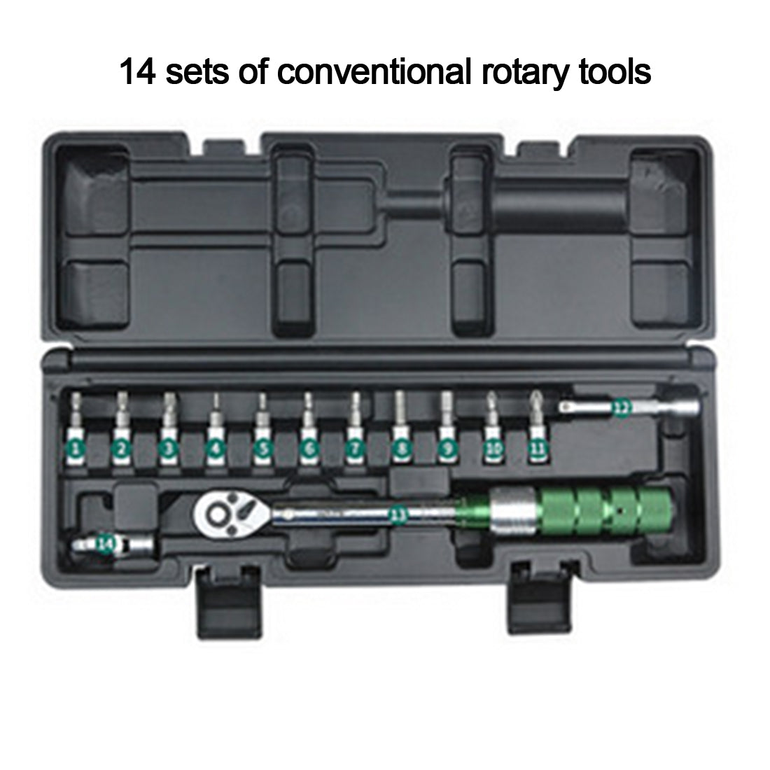 Precision Adjustable Torque Wrench Kit - 14-Piece DIY Tool Set Accessories Diyengmod 5-30N.M