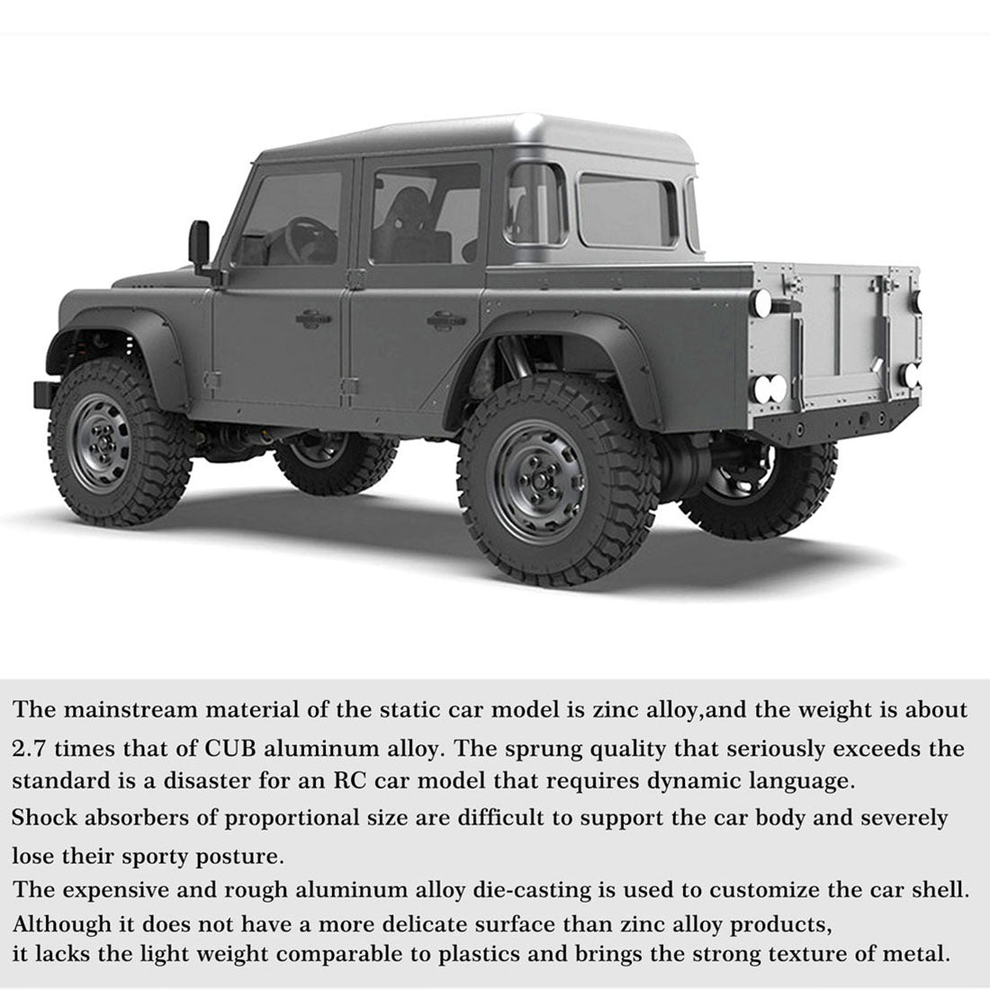 Capo CUB1 1:18 Scale 4WD Electric RC Crawler Pickup Truck Kit with Differential Lock and Gear Shifting RC Car Diyengmod