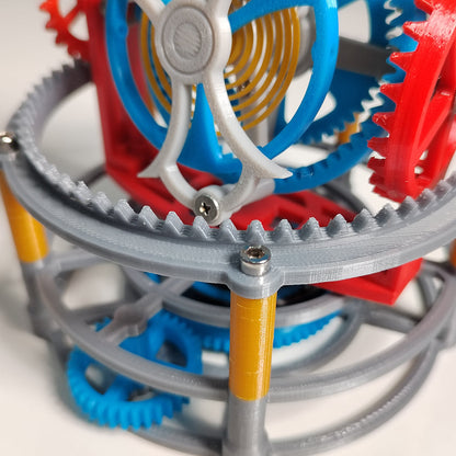 3D Printed Tourbillon Clock Movement Kit - Educational Physics Model and Assembly Toy for Science Learning Engine Models Diyengmod