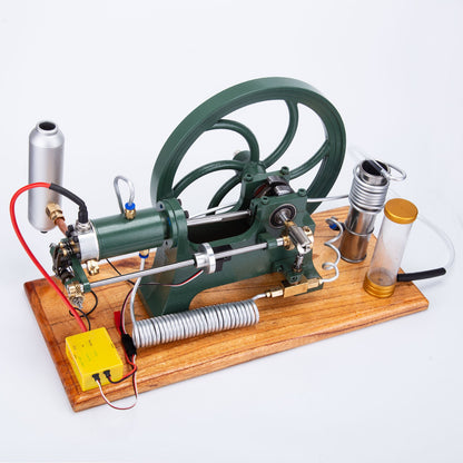 Vintage Inspired Horizontal Hot-Bulb Steam Engine Model with Water Cooling System Engine Models Diyengmod