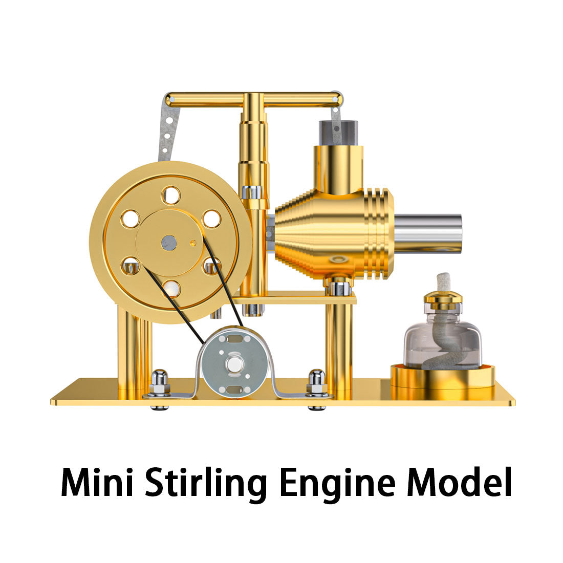 Creative Metal Stirling Engine Assembly Kit - Educational DIY Hot Air Model with Mini Generator Stirling Engine Diyengmod