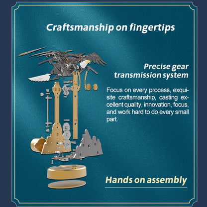 3D Mechanical Bald Eagle Model Kit with Flapping Wings - STEM Educational Sculpture for All Ages 3D Puzzle Model Kit Diyengmod