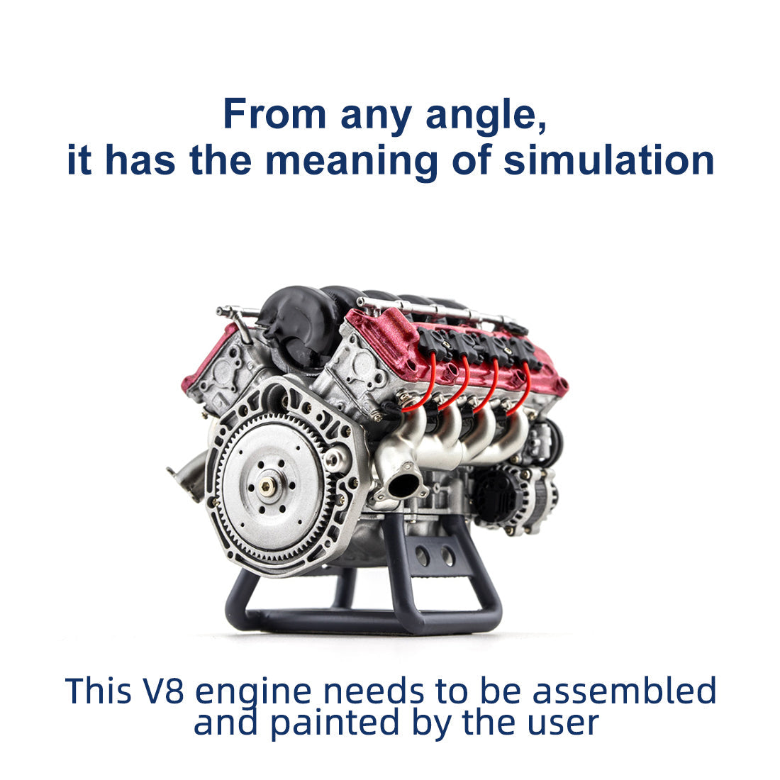 DIY V8 Engine Model Kit - Fully Functional RC V8 Engine Assembly for Capra VS4-10 Pro Engine Models Diyengmod