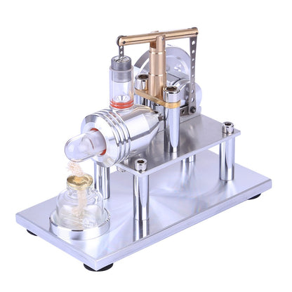 Balanced Stirling Engine Science Kit - Stainless Steel Educational Model Toy Single Cylinder Stirling Engine Diyengmod