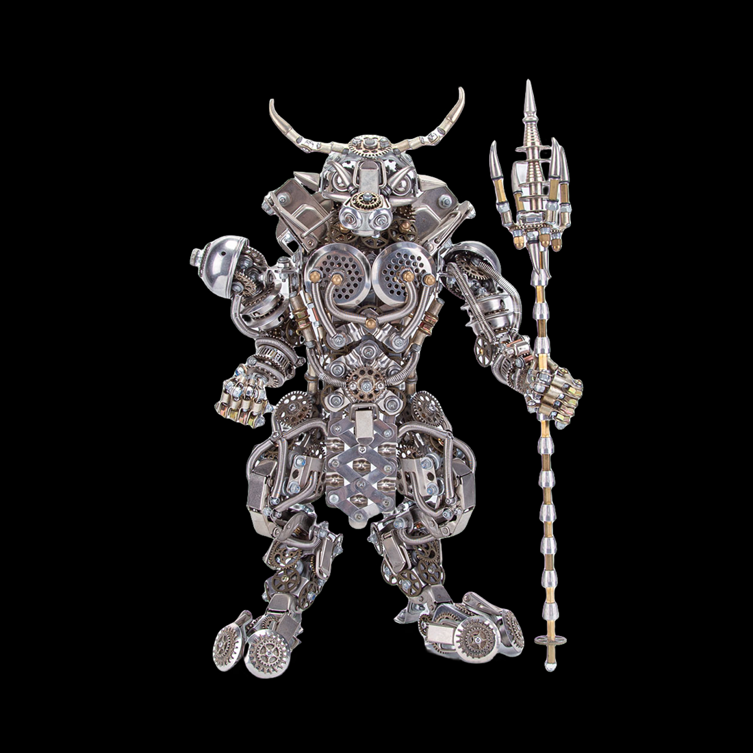 DIY 3D Metal Bull-Headed Man Model - Mechanical Punk Demon Ornament for Creative Assembly 3D Puzzle Model Kit Diyengmod