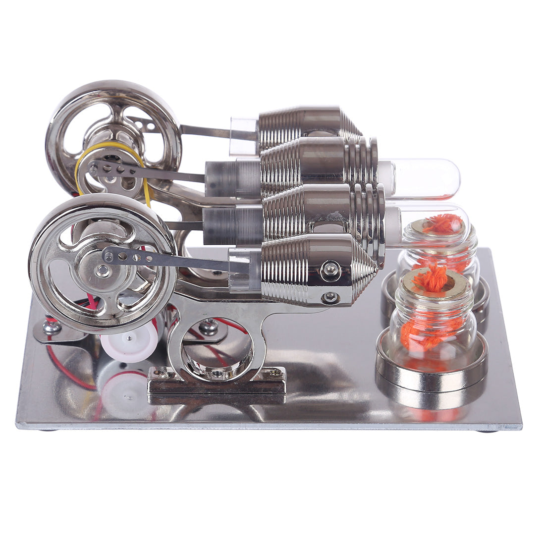 2-Cylinder Stirling Engine Science Kit with Electric Generator - DIY Educational Toy Multi-Cylinder Stirling Engine Diyengmod