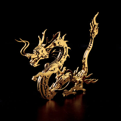 Golden Chinese Dragon DIY Metal Model Kit: 100+ Pieces for Creative Enthusiasts 3D Puzzle Model Kit Diyengmod