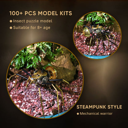 80-Piece Steampunk Spider Metal Model Kit for Creative Home Decor 3D Puzzle Model Kit Diyengmod