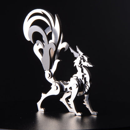 Metal 3D DIY Jigsaw Model Kit - Nine-Tailed Fox Assembly Puzzle for Teens and Adults DIY Engine Diyengmod