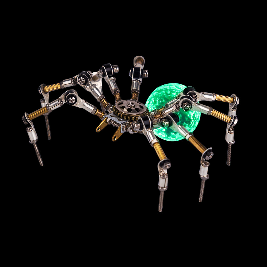 Glowing 3D Metal Spider Model DIY Kit with LED Crystal Ball - Over 270 Pieces 3D Puzzle Model Kit Diyengmod