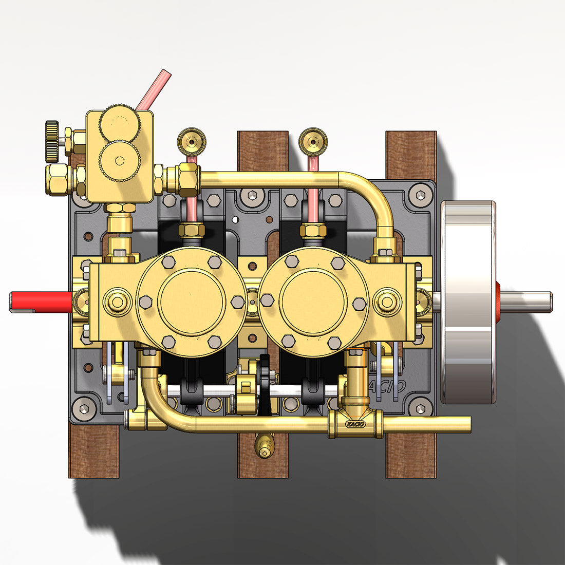 KACIO LS2-14 Double Cylinder Steam Engine Model for 80cm+ Model Ships Steam Engine Diyengmod