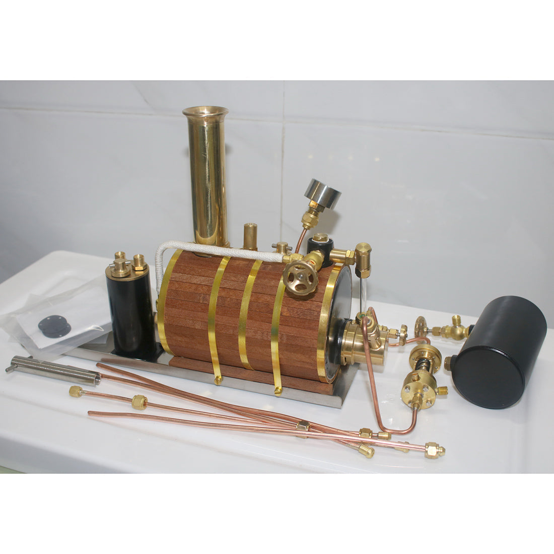 200ml High-Efficiency Steam Boiler Model Kit for Steam Engines and Model Boats - DIY Engineering Model Steam Engine Diyengmod