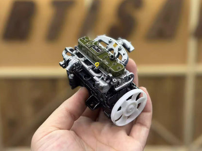 1/10 Scale Artisan Vintage Diesel Engine Model for RC Crawlers - Inline Four-Cylinder Functional Resin Edition Engine Model Diyengmod