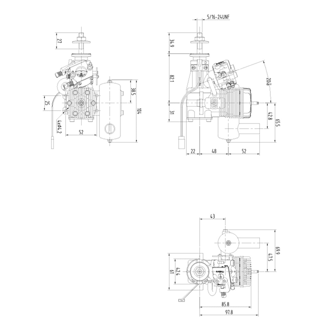 NGH GT17-Pro 17cc High-Performance Single-Cylinder Two-Stroke Gasoline Engine for RC Airplane Enthusiasts Engine Models Diyengmod