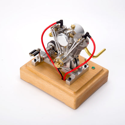 MUSA Hoglet V-Twin Miniature Gasoline Engine Model - Realistic 4-Stroke Motorcycle with Kickstart Function (RTR Version) Engine Models Diyengmod