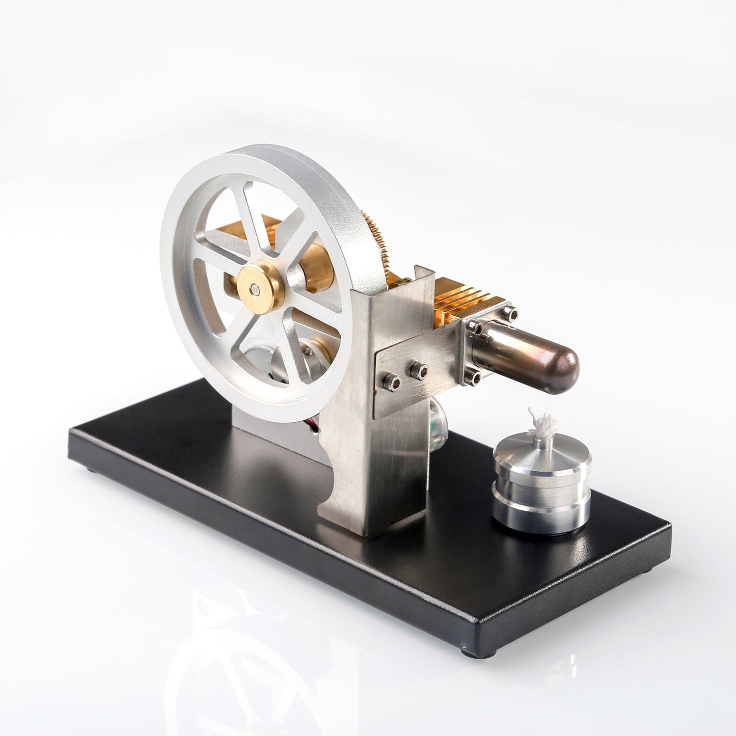 ENJOMOR LED Display Hot Air Stirling Engine Generator with Diamond Gear Drive - Educational Science Model Stirling Engine Diyengmod