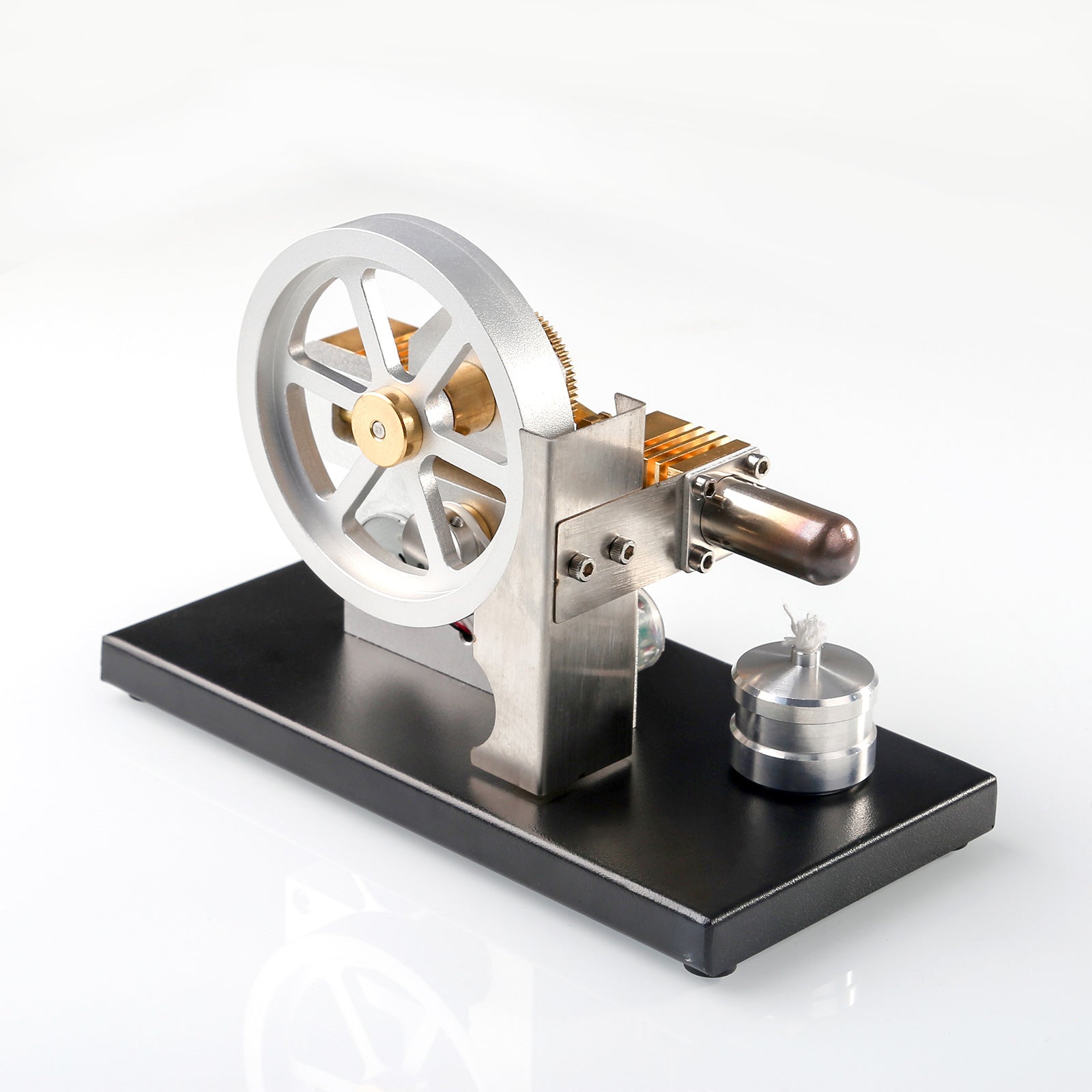 ENJOMOR LED Display Hot Air Stirling Engine Generator with Diamond Gear Drive - Educational Science Model Stirling Engine Diyengmod