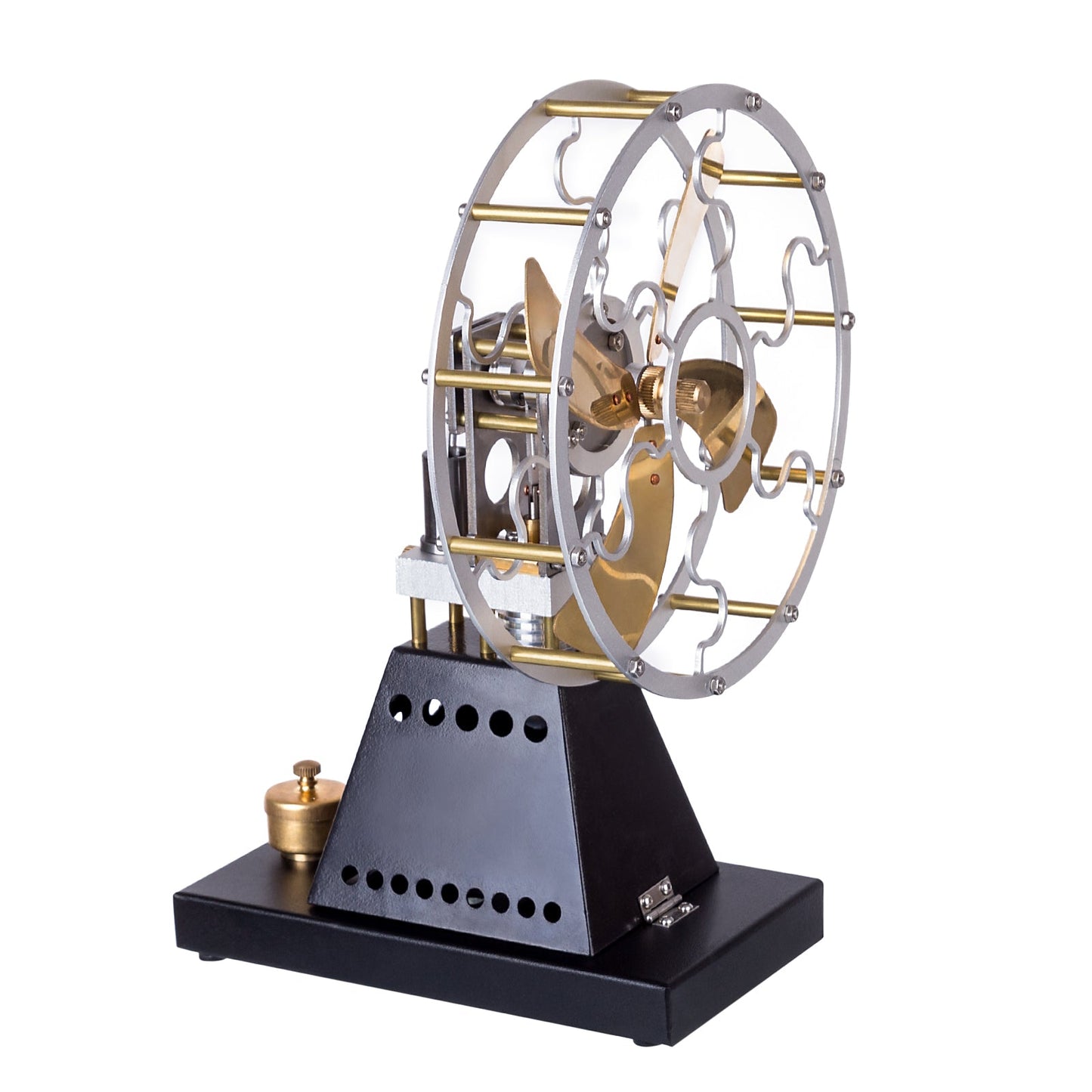 ENJOMOR Antique 4-Blade Heat-Powered Stirling Engine Fan - Educational Physics Science Experiment Toy Stirling Engine Diyengmod