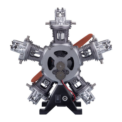 Build Your Own Functional 5 Cylinder Radial Engine Model Kit - TECHING 1:6 Scale Full Metal Engine Kit with 230+ Parts Engine Model Diyengmod