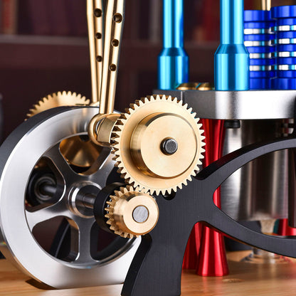 ENJOMOR Advanced Alpha Dual Cylinder Hot Air Stirling Engine Model Stirling Engine Diyengmod