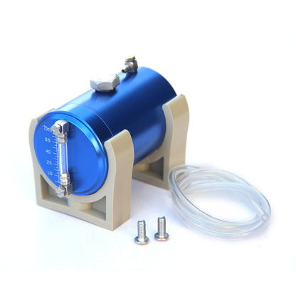 70ml Metal Fuel Tank with Oil Level Indicator and Dual 4mm Oil Pipes for RC Engine Models and Gas-Powered Boats Engine Model Diyengmod Blue