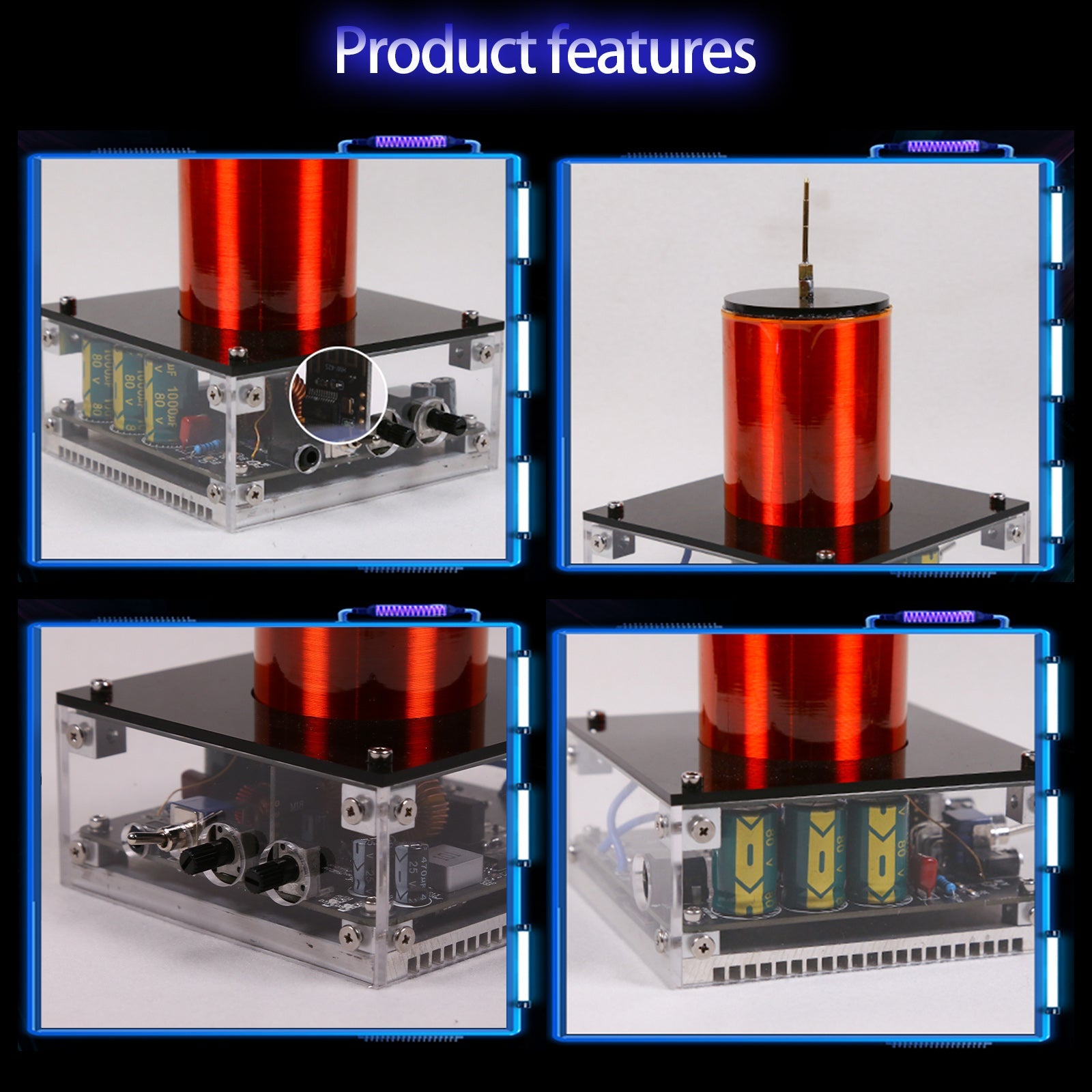 Wireless Mini Tesla Coil Speaker - Bluetooth-Enabled Musical Plasma Generator Engine Models Diyengmod