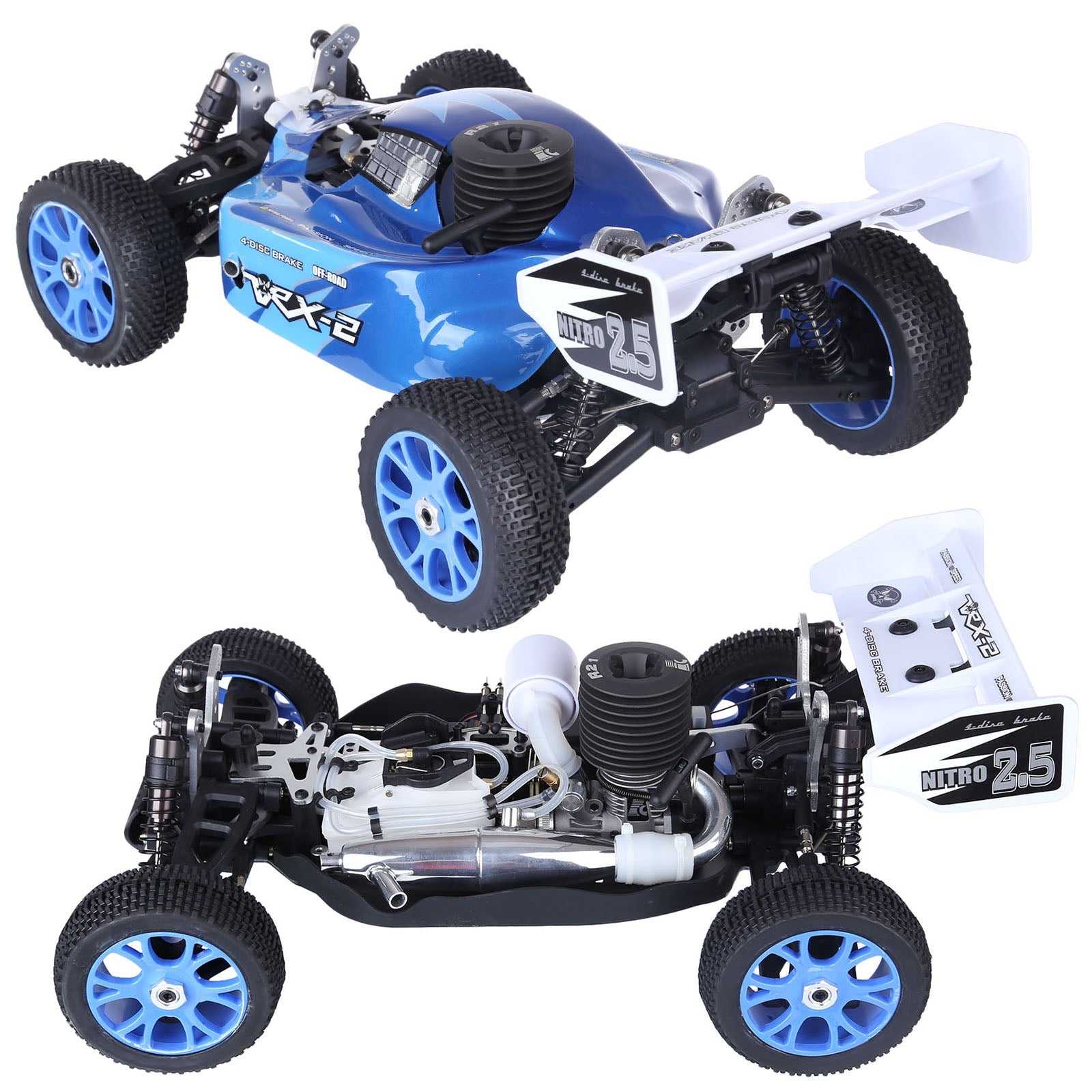 Nitro Powered 1/8 Scale 4WD Off-Road RC Buggy with High-Speed Performance and 2.4G Remote Control RC Car Diyengmod