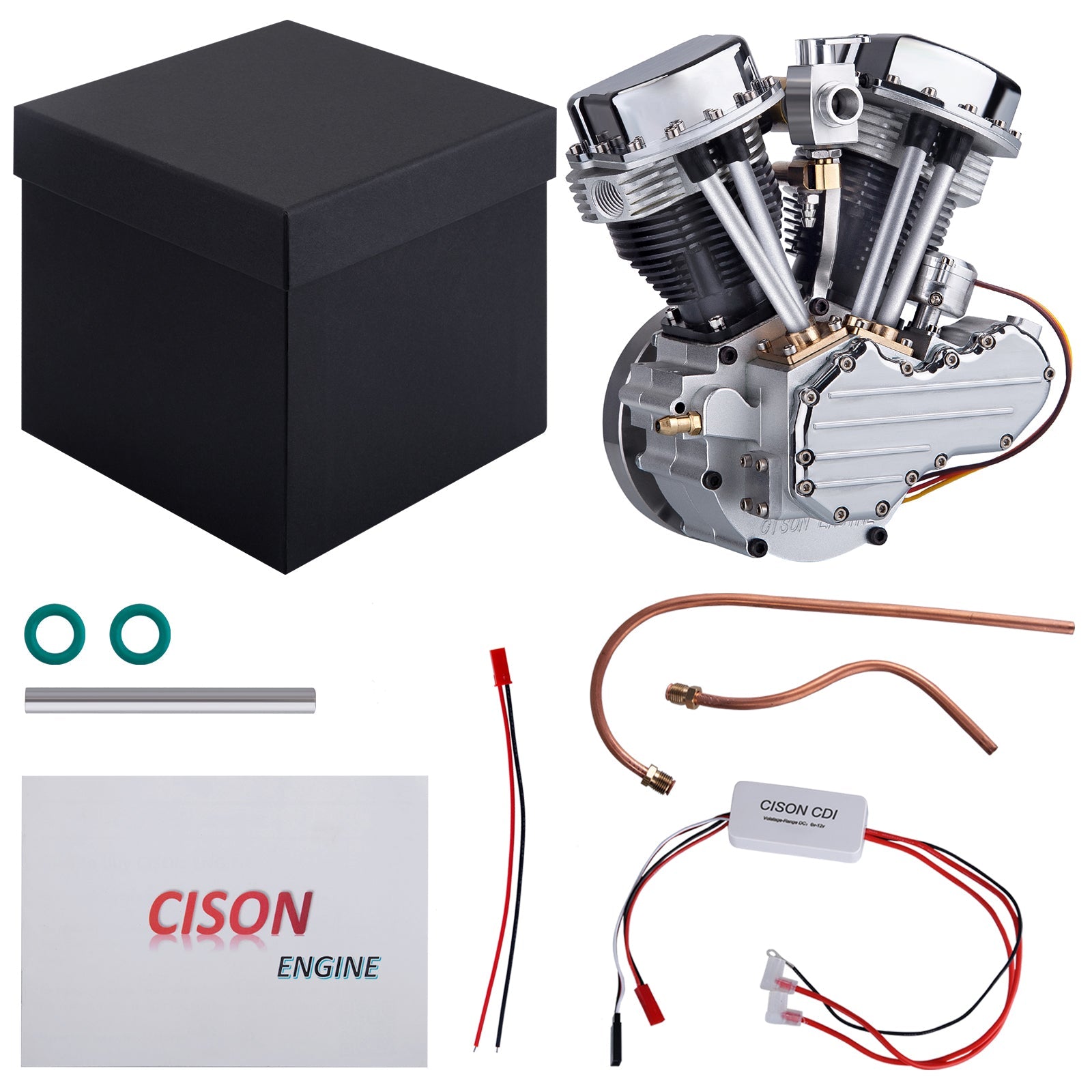 CISON FG-VT9 V-Twin 9cc 4-Stroke Air-Cooled Motorcycle Engine with Original Parts and Accessories Engine Models Diyengmod