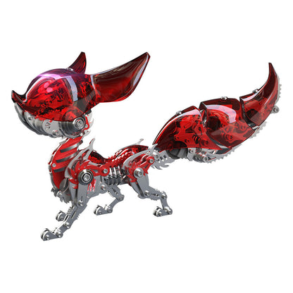 3D Metal Mechanical Fox Puzzle Kit - Creative DIY Model Assembly Set 3D Puzzle Model Kit Diyengmod Red