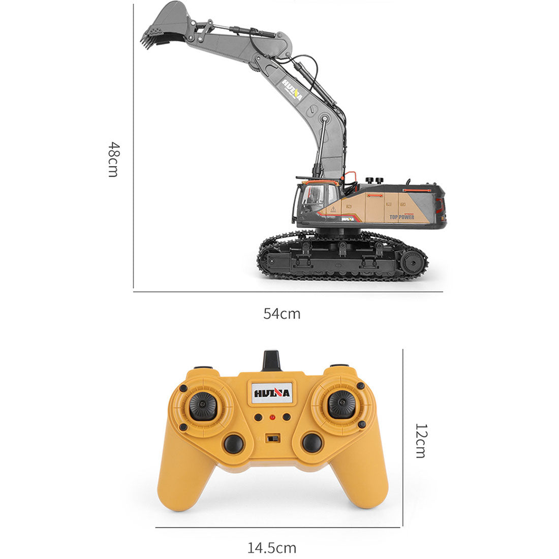 HUINA 1:14 Scale 22CH Remote Control Excavator - Alloy Engineering Model Truck for Kids' Gift Collection RC Truck Diyengmod