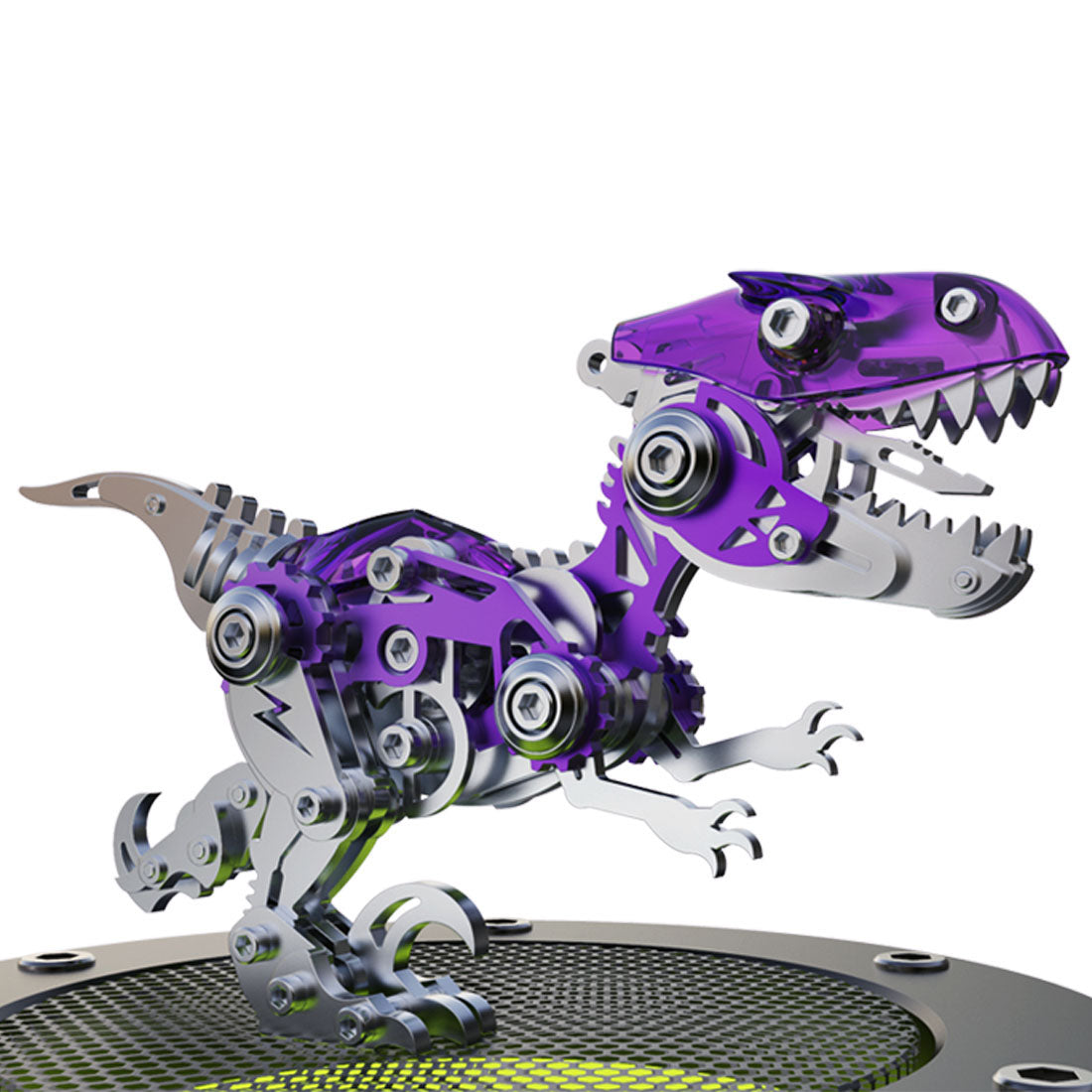 DIY 3D Metal Velociraptor Assembly Kit - 160-Piece Mechanical Dinosaur Model 3D Puzzle Model Kit Diyengmod