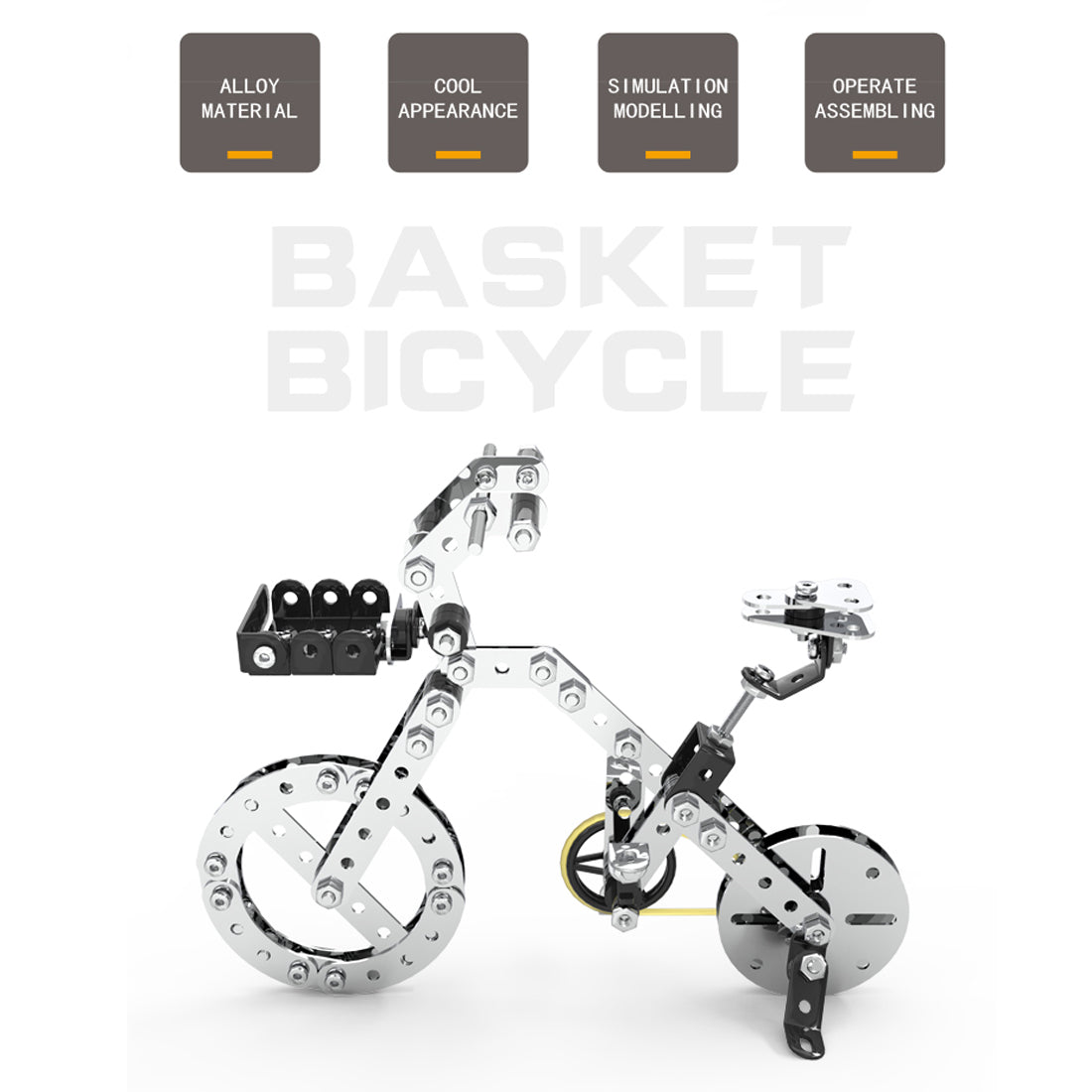 DIY 3D Metal Bicycle Model Kit - 191-Piece Assembling Puzzle for Kids and Adults 3D Puzzle Model Kit Diyengmod