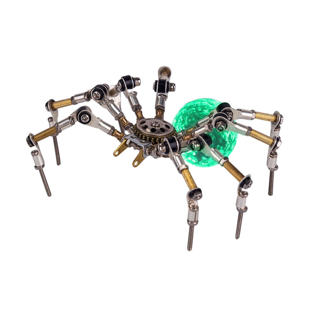 Glowing 3D Metal Spider Model DIY Kit with LED Crystal Ball - Over 270 Pieces 3D Puzzle Model Kit Diyengmod