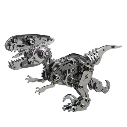 DIY 3D Metal Velociraptor Assembly Kit - 160-Piece Mechanical Dinosaur Model 3D Puzzle Model Kit Diyengmod Transparent Black