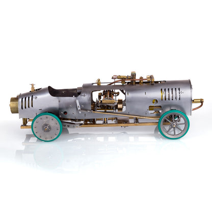 Retro RC Steam-Powered Vehicle Model with V4 Engine, Gearbox & Boiler - 1/10 Scale Assembly Kit Steam Engine Diyengmod