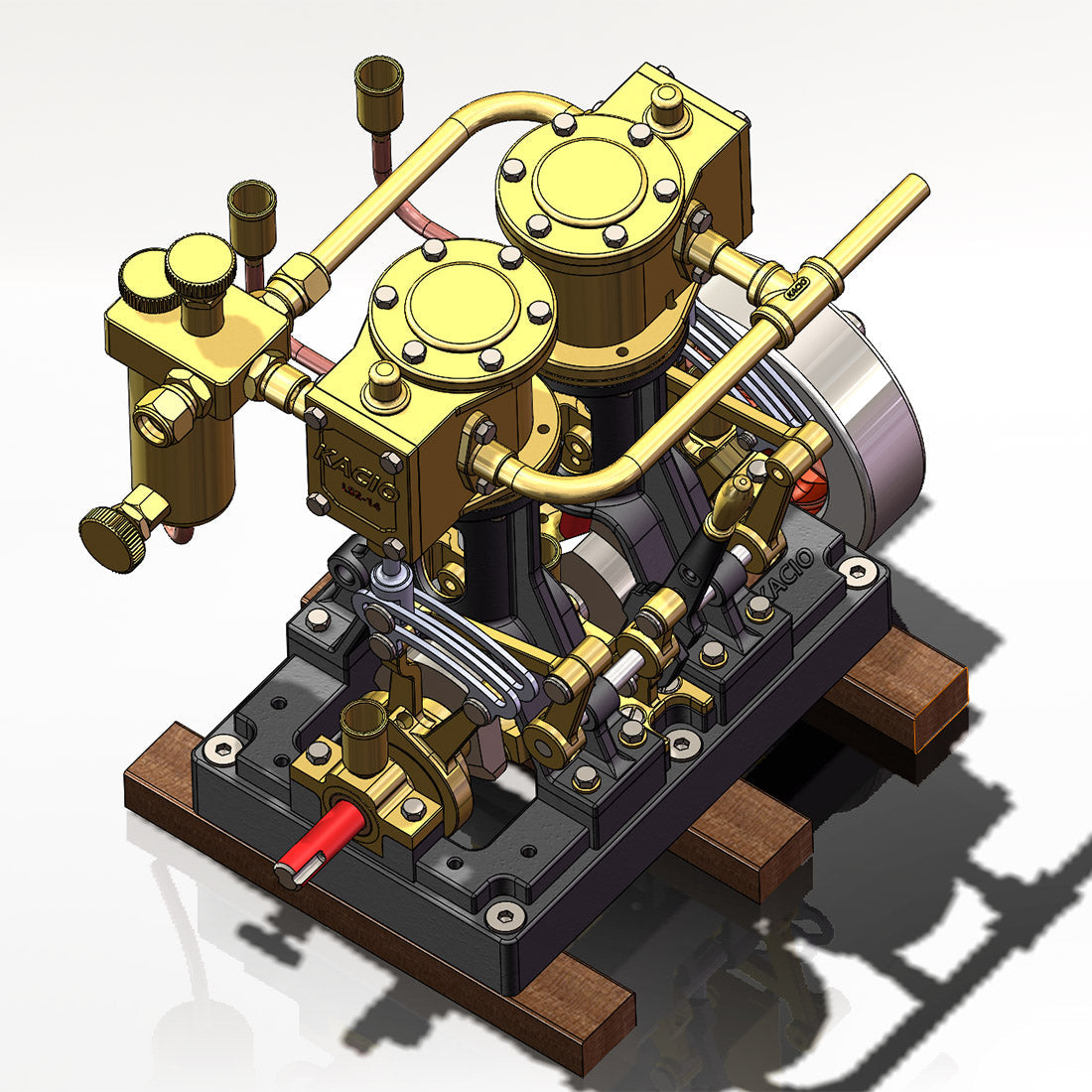 KACIO LS2-14 Double Cylinder Steam Engine Model for 80cm+ Model Ships Steam Engine Diyengmod