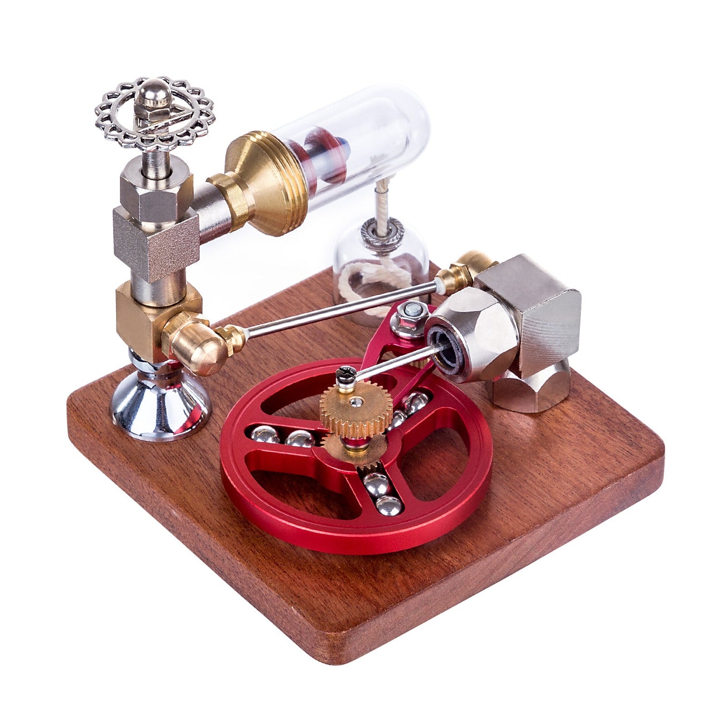 Adjustable Speed Stirling Engine Model with Ball Bearing Flywheel - Educational STEM Toy Stirling Engine Diyengmod