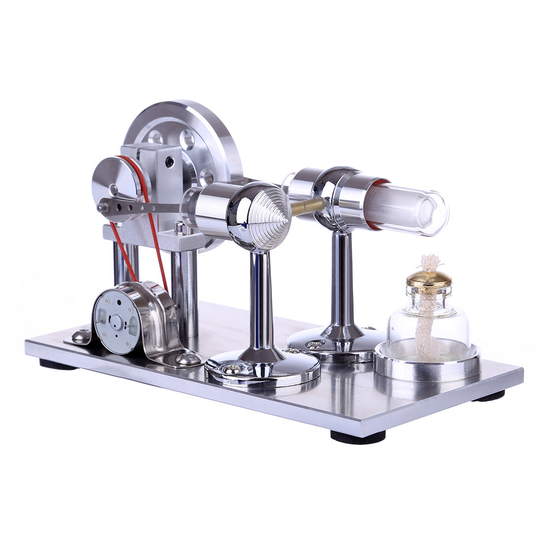 Colorful LED Stirling Engine Model - Hot Air Electricity Generator Educational Toy Stirling Engine with LED Diyengmod