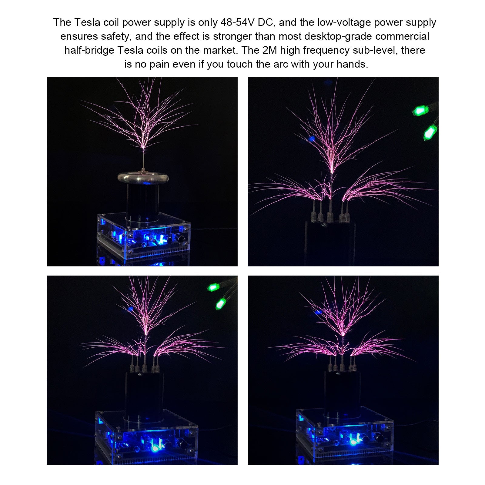 Bluetooth-Enabled 2-in-1 Tesla Coil with 25cm Lightning Display and Music Function Diyengmod