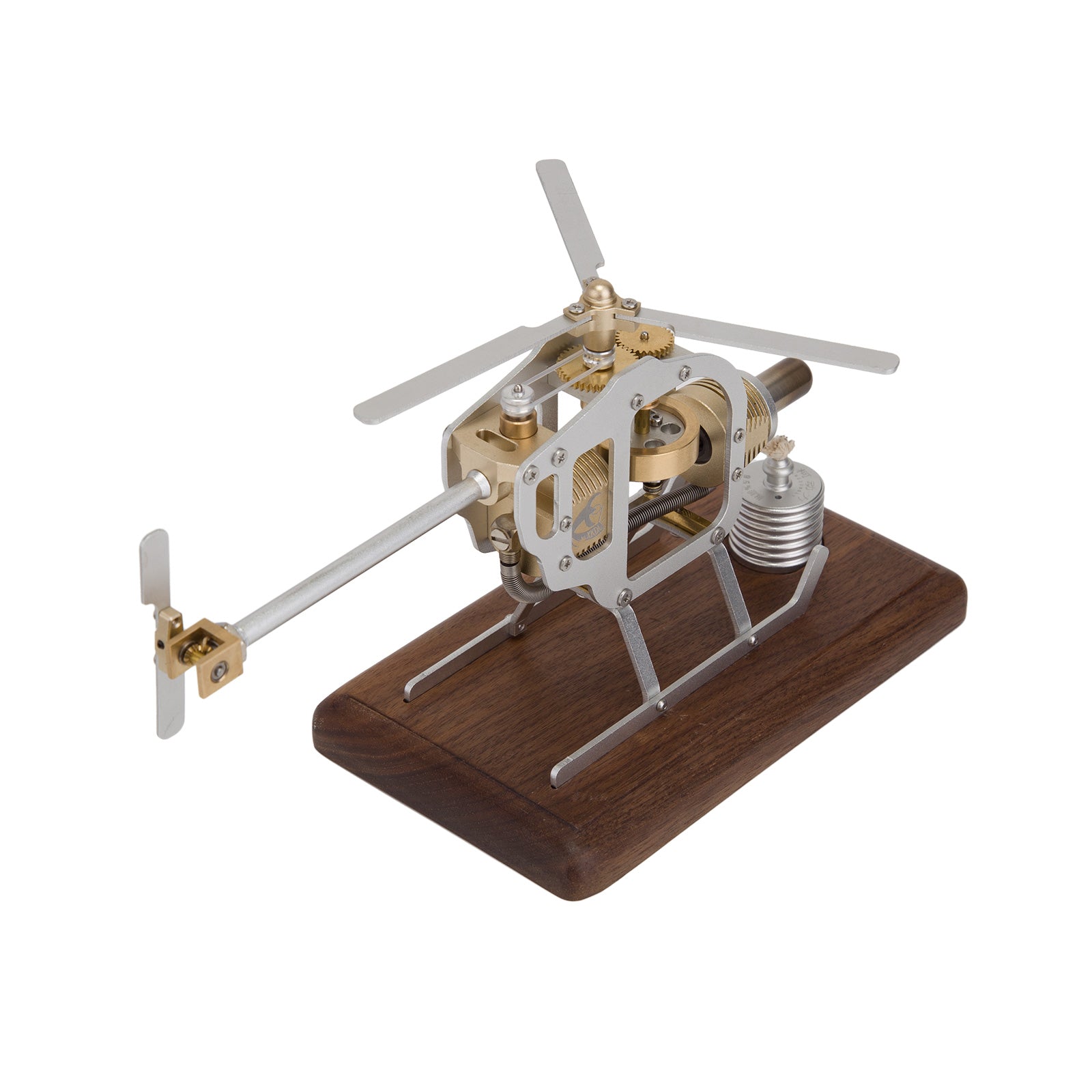 Stirling Engine Helicopter Model Kit - Educational DIY Hot Air Engine Assembly Set Engine Models Diyengmod