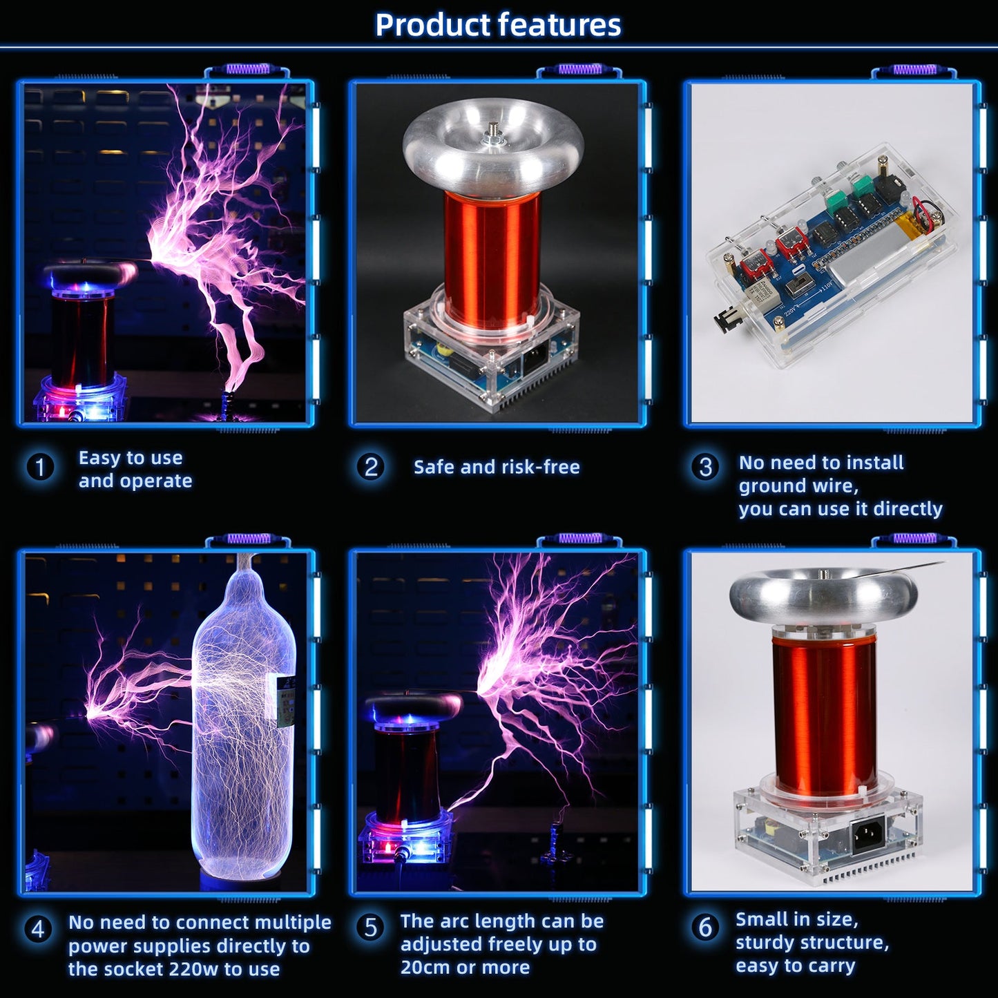 High-Tech Musical Tesla Coil with Integrated Arc Discharge for Educational and Demonstration Purposes Engine Models Diyengmod