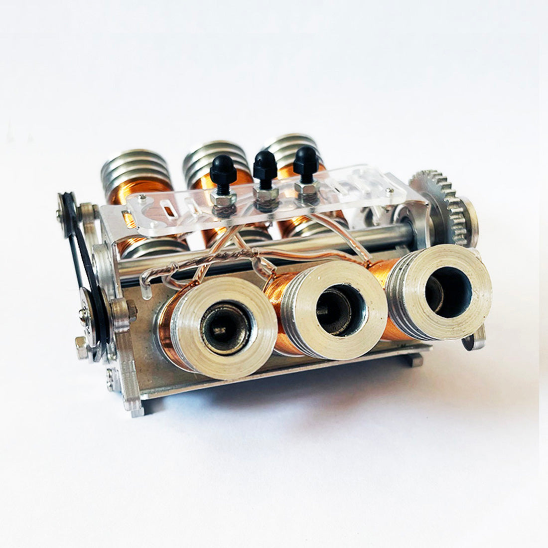 V6 Brushless Electromagnetic Engine Model for 1/10 Scale RC Cars and Ships - Metal Double-Piston Technology Toy Engine Models Diyengmod